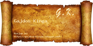Gajdos Kinga névjegykártya